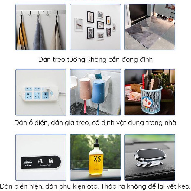 Miếng dán Nano 2 mặt, băng dính hai mặt gắn đồ đa năng siêu dính.
