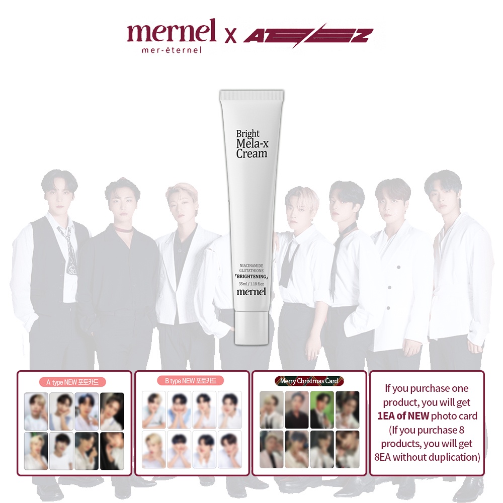 Ateez x mernel Bright Mela - X Cream 35ML | A or B card gift Dispatch Randomly