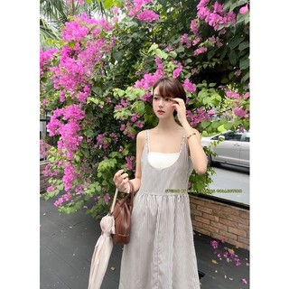 Váy Đầm Maxi Phong Cách Hàn Quốc Kẻ Sọc Thời Trang Thiết Kế By Nina