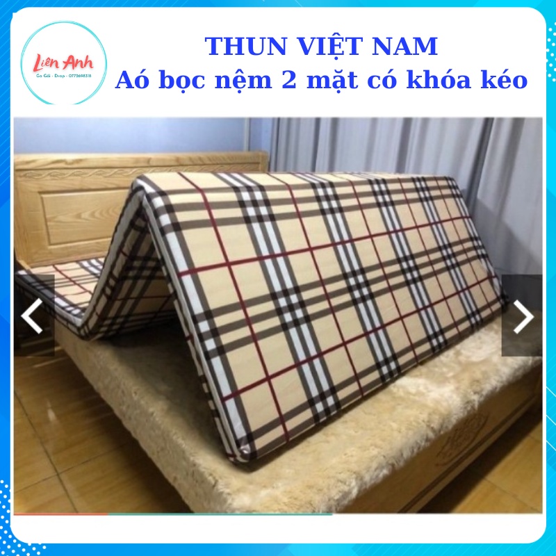 Aó bọc nệm thun lạnh việt nam 2 mặt có dây khóa thun lạnh bảo vệ nệm (đủ kích thước dành cho nệm 3-10phân)