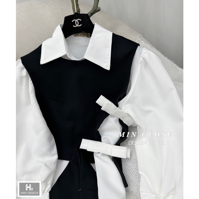 Set 3in1 áo sơ mi, áo gile kèm chân váy xẻ - 𝐕𝐘.𝐂𝐋𝐎𝐓𝐇𝐄𝐒 𝐂𝐇𝐔𝐘𝐄̂𝐍 𝐇𝐀̀𝐍𝐆 𝐐𝐔𝐀̉𝐍𝐆 𝐂𝐇𝐀̂𝐔 𝐂𝐇𝐈́𝐍𝐇 𝐇𝐈𝐄̣̂𝐔