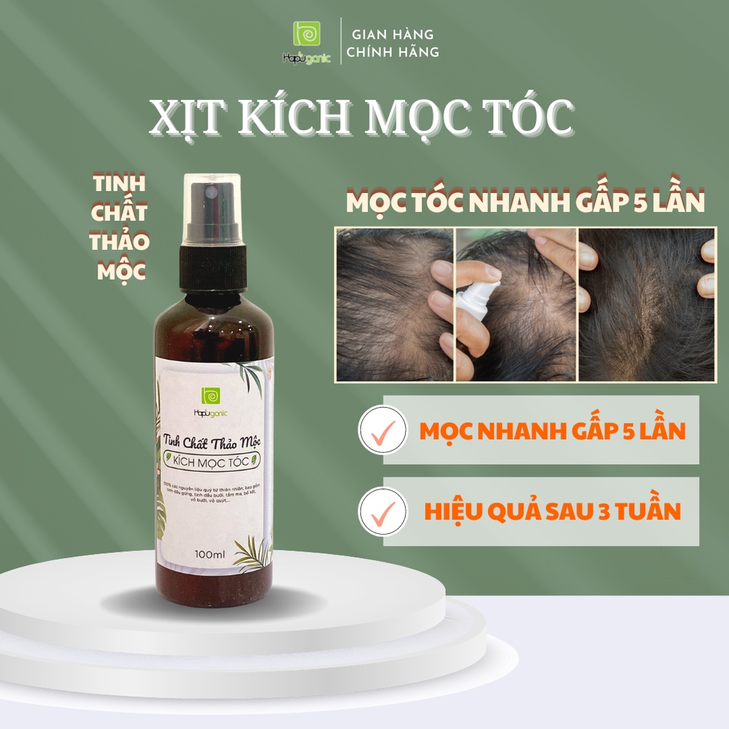 Tinh Chất Kích Mọc Tóc Gấp 5 Lần Hapu Organic Hoàn Toàn Từ Thiên Nhiên 100ml