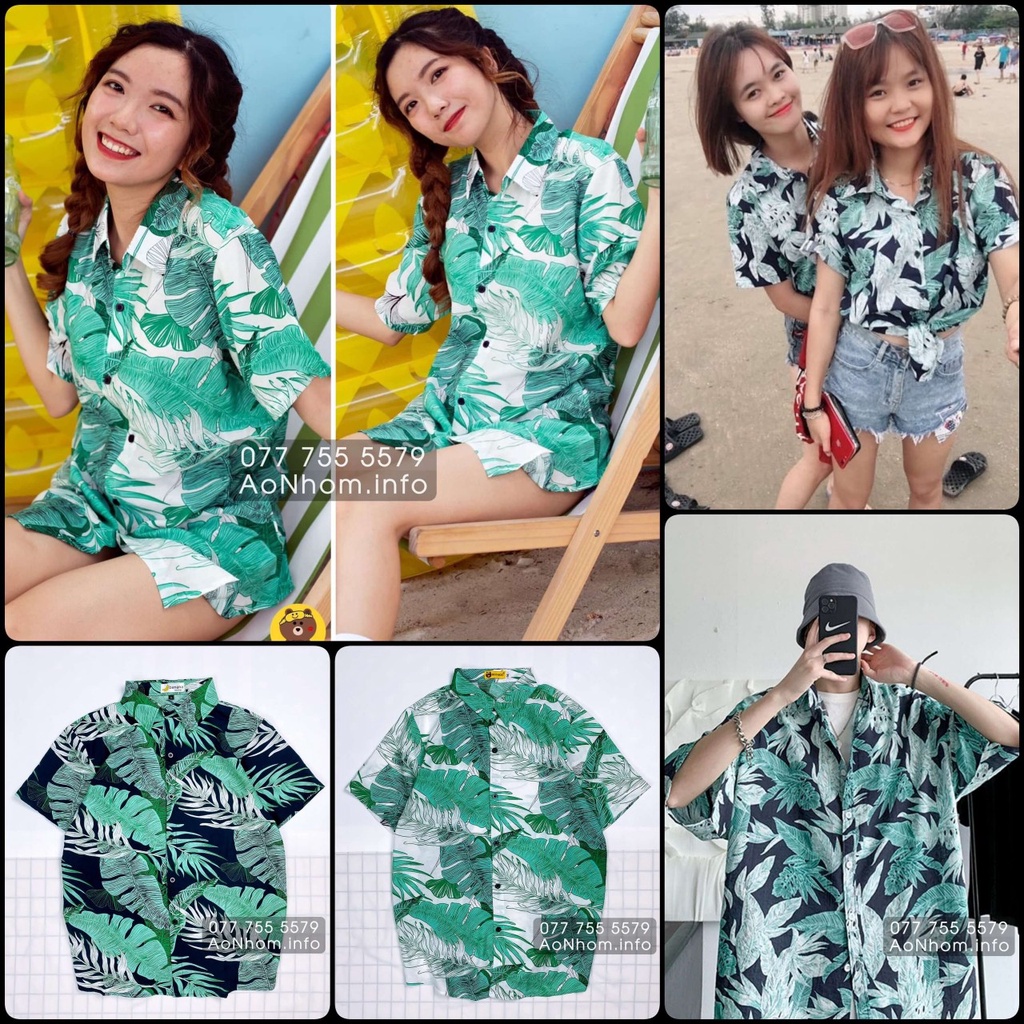 Áo Sơ Mi Đi Biển Vải Mềm Thoáng Mát, Áo Đi Biển, Đồ Đi Biển Nam Nữ, Set Đồ Đi Biển, Áo Nhóm Đi Biển