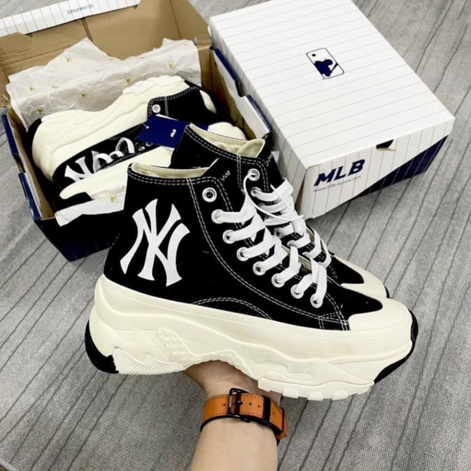Giày thể thao MLB độn đế cổ cao mlb chunky high siêu phẩm hot trend, Giày sneaker chunky hight trắng,,MLB Ny Cao Cổ