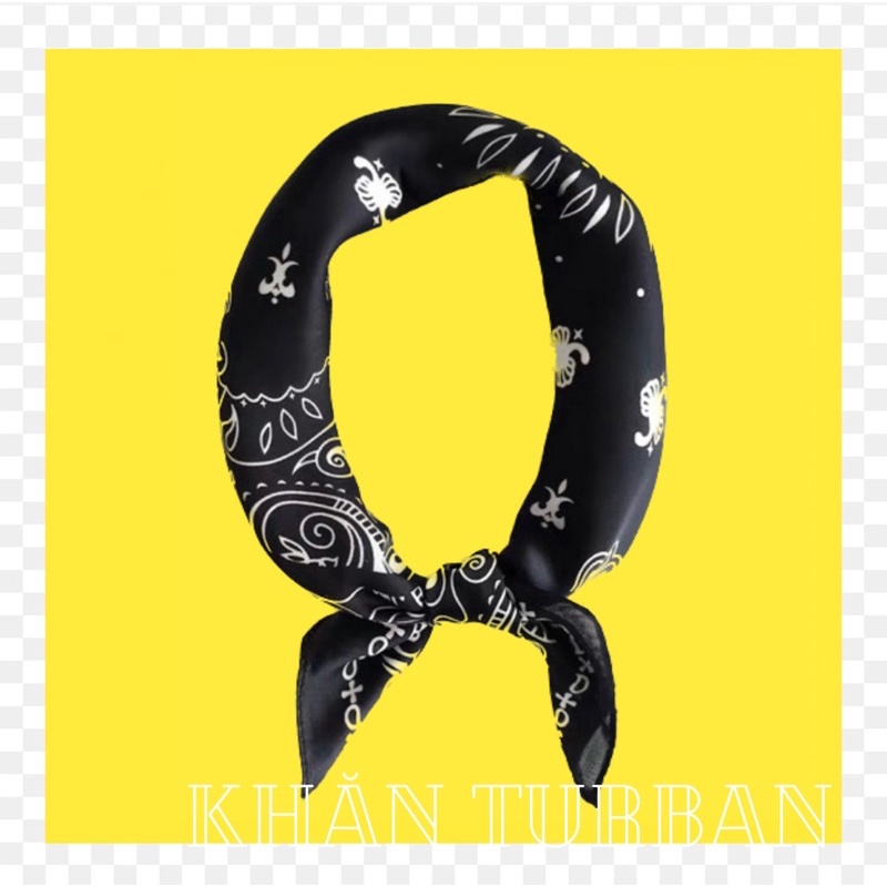 Khăn turban bandana lụa vuông size 60x60cm phong cách streetstyle