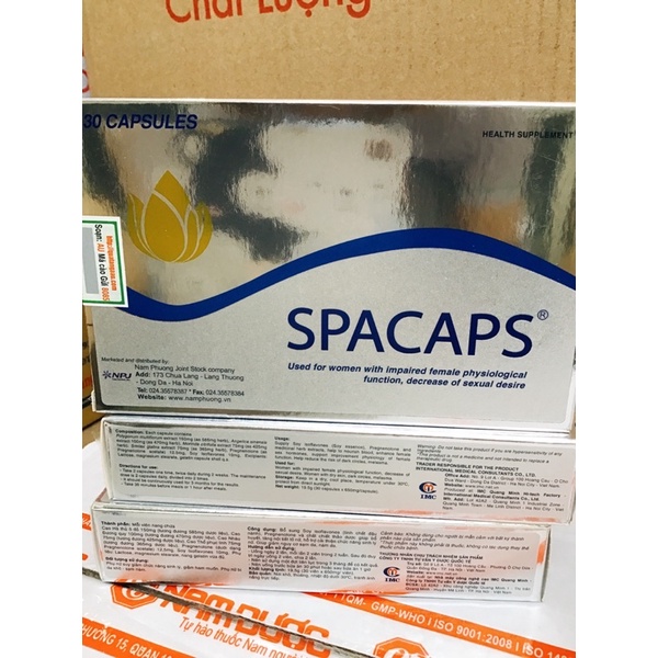 Spacaps hỗ trợ sinh lý nữ - giảm khô hạn, tăng dịch tiết, nội tiết tố từ mầm đậu nành, hà thủ ô