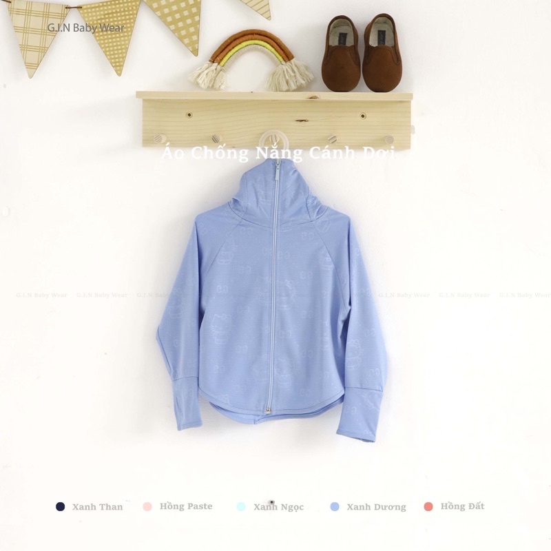 Áo chống nắng cho bé gái, GIN Kids Store, Áo khoác nắng chất liệu thông hơi chống tia chống tia UV cho bé trai, bé gái