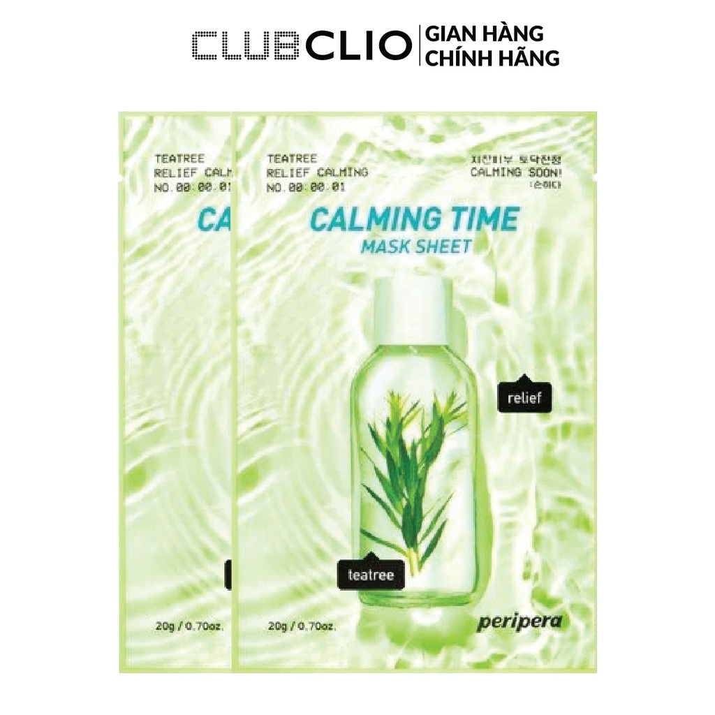 Combo 2 Mặt Nạ Giấy Làm Dịu Da PERIPERA CALMING 01 Teatree TIME MASK SHEET 20g