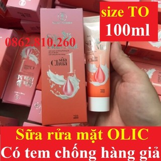 Sữa rửa mặt trắng da sữa chua olic hàng chính hãng 100ml- mẫu mới sữa rửa mặt bông trắng của olic nhiệm vụ làm s