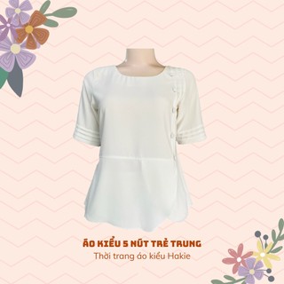 Áo kiểu Trung Niên Hakie - Kiểu 5 nút sang trọng thanh lịch, vải lụa Mango | Thời Trang U40 U50