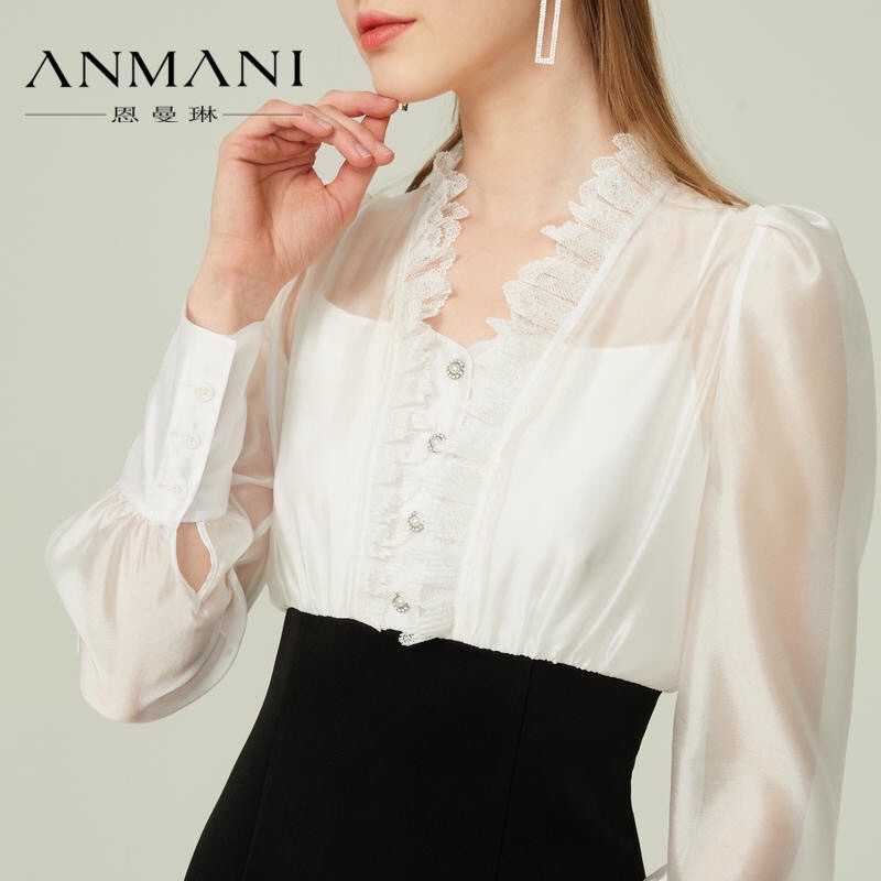 Đầm trắng đen ANMANI