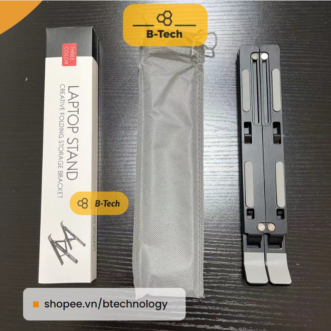 Giá đỡ LAPTOP, MACBOOK, IPAD bằng nhôm có thể điều chỉnh độ cao, đế tản nhiệt kê laptop nhôm-Laptop stand - B-Tech