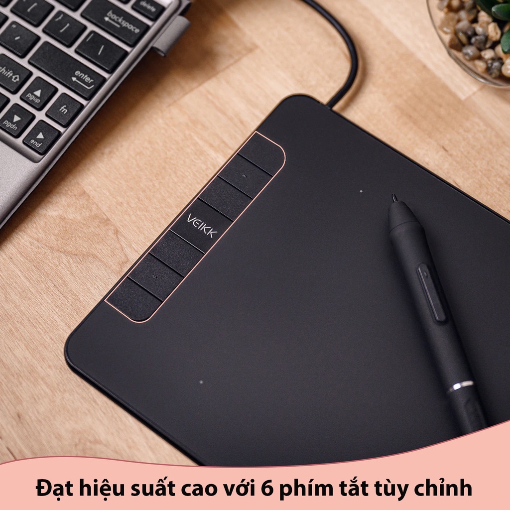 Bảng Vẽ Cảm Ứng VEIKK VK640 Android Mặt Nhám Mô Phỏng Giấy Vẽ - Hàng Chính Hãng