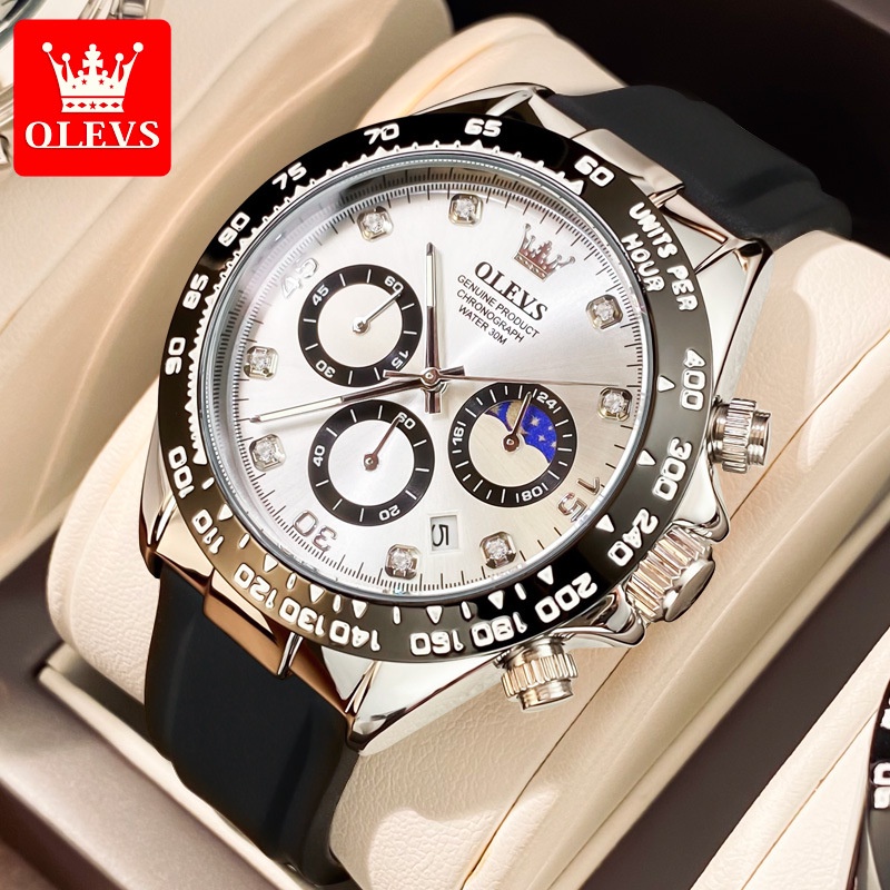 Đồng hồ nam chính hãng OLEVS 2875 Thiết kế mặt số Chronograph chống thấm nước dạ quangROLEX Daytona