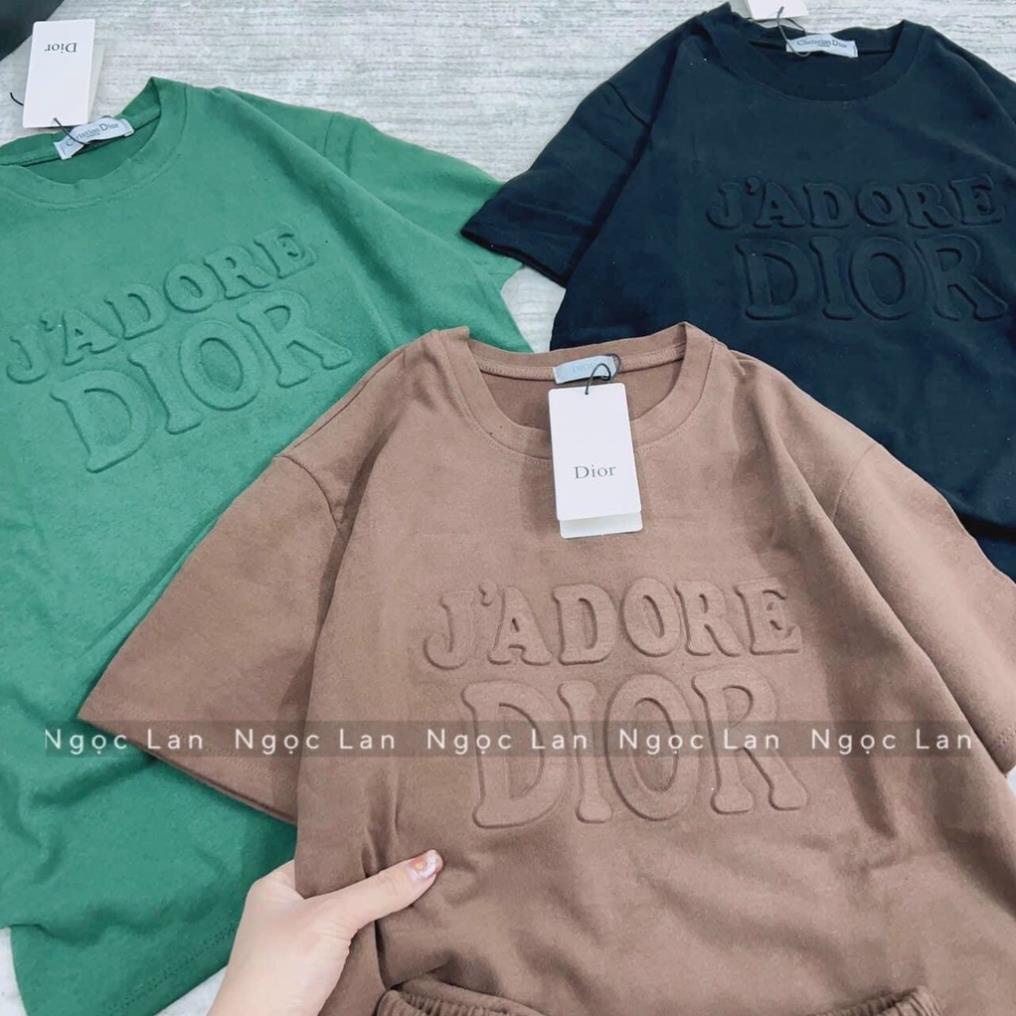 Set Bộ DI.O Dập Chữ Nổi QC Đẹp 3158 Cotton Khô Form To Kiểu Dáng Unisex Nam Nữ - Bộ Đùi Quần Short Áo Thun