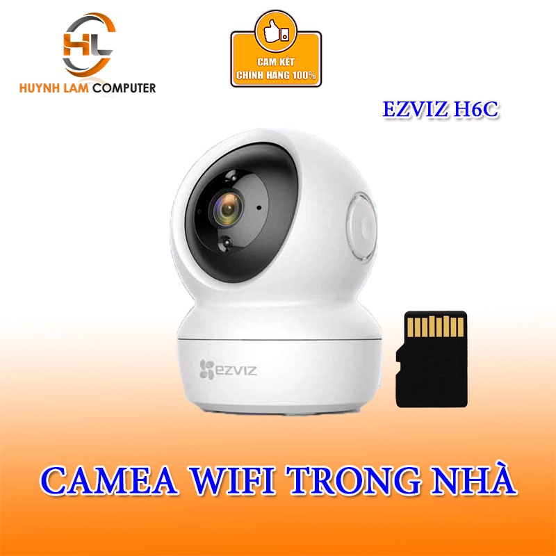 Camera Wifi Ezviz H6C 2.0Mp | Kèm thẻ nhớ 64GB, Chuẩn 1080p, Đàm thoại 2 chiều, Quan sát ngày đêm