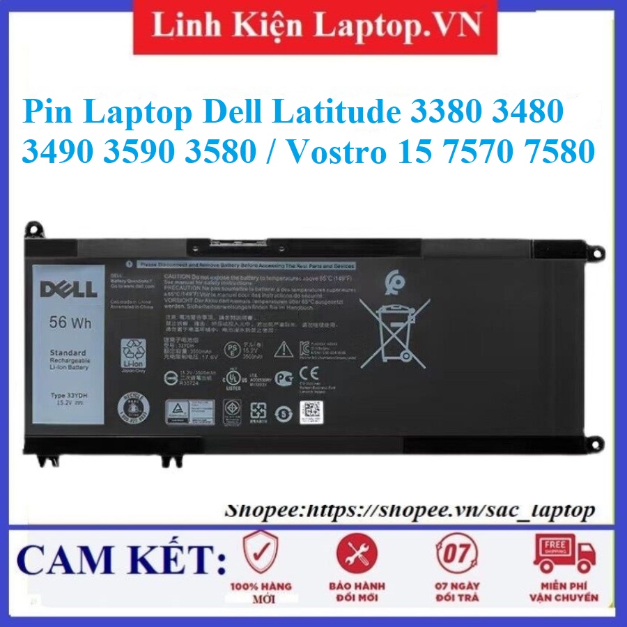 Pin Laptop Dell Latitude 3380 3480 3490 3590 3580 / Vostro 15 7570 7580