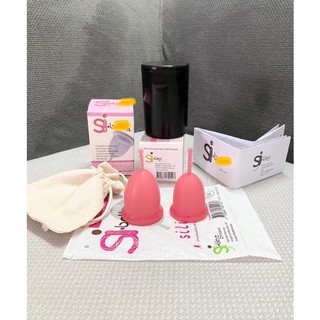 Combo 2 bộ cốc nguyệt san nội địa Pháp chính hãng kèm cốc tiệt trùng, viên tiệt trùng và túi vải