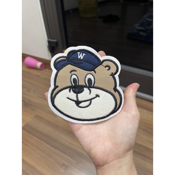 Patch vải ủi nhiệt hình thêu hình gấu dễ thương