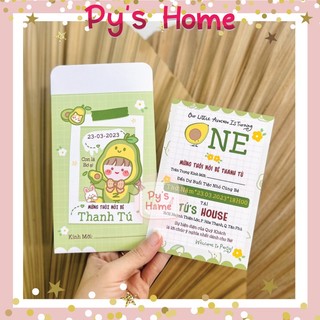 THIỆP THÔI NÔI - SINH NHẬT BÉ GÁI  (CHỦ ĐỀ TRÁI BƠ) - GIÁ 1 THIỆP
