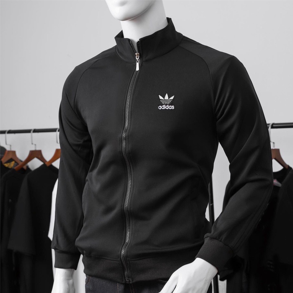Áo khoác thể thao nam nữ 3 sọc logo ADD chất poly cotton dày dặn thoáng mát AHFASHION