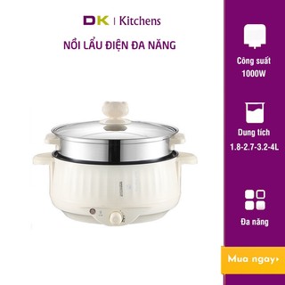 Nồi Lẩu Mini Đa Năng Tích Hợp (Lẩu, hấp, chiên, rán, xào, hầm) Thiết Kế Chống Dính Công Tắc 3 Nấc Nhiệt
