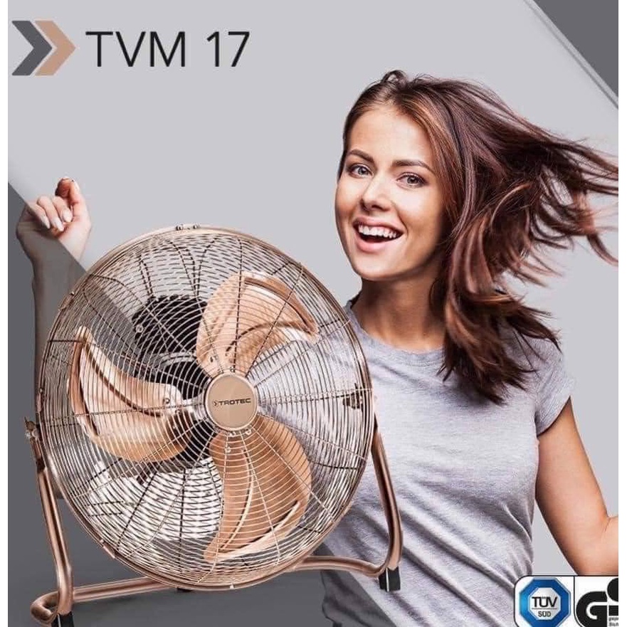 Quạt Sàn TROTEC TVM17 / TVM13, Quạt Inox Chân Quỳ, Đường Kính 45cm, 3 Cấp Gió, Công Suất 100W, Nhập Đức, BH 12 Tháng