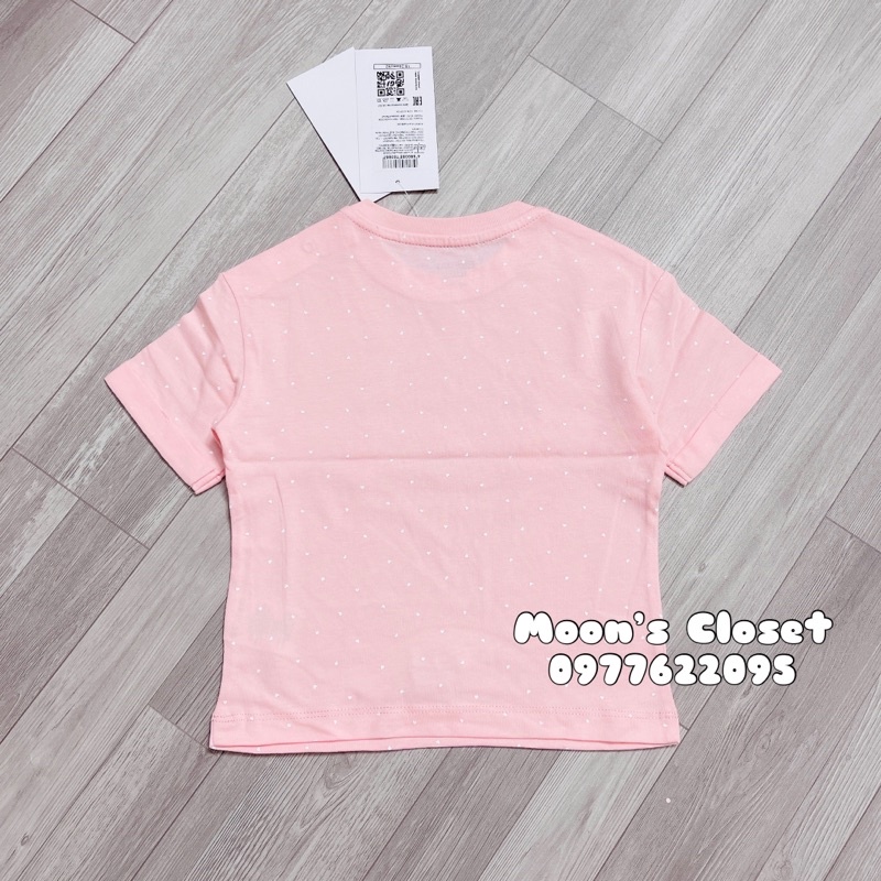 XD- Áo phông mèo hồng chấm bi size 9/12m-3/4y
