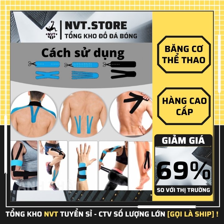 Băng cơ thể thao bóng đá cao su non dành cho nam nữ , băng chống nước dành cho tập luyện giá rẻ - NVT.store.vn