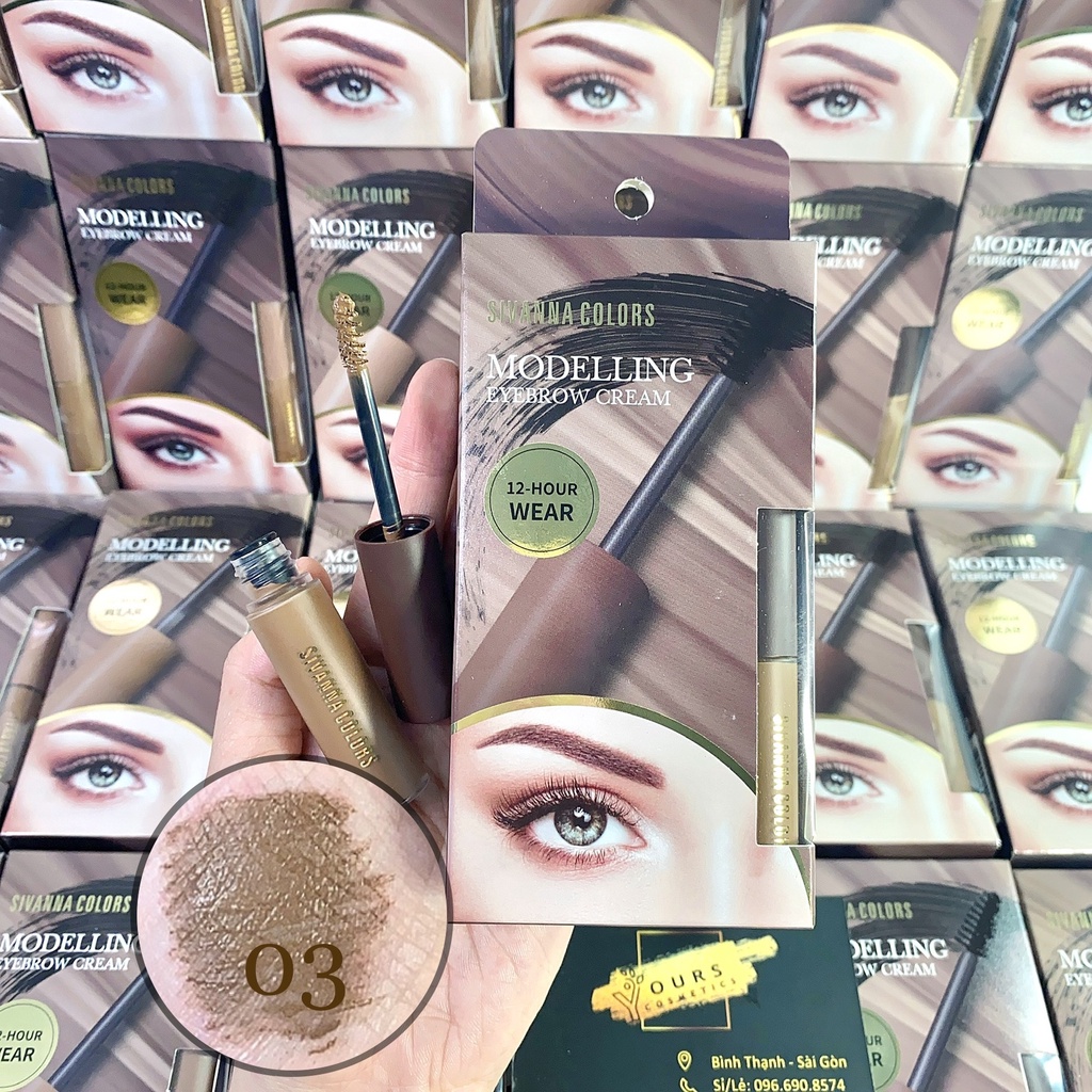Mascara Chân Mày Sivanna Tông Nâu Tự Nhiên HF5089 Chông Nước - Độ Bền Màu Lên Đến 12h