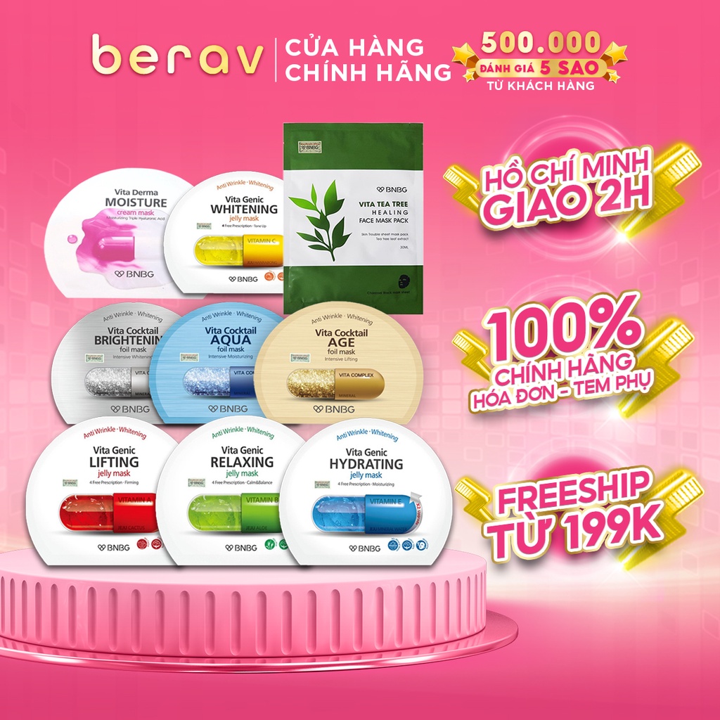 Bộ 10 Mặt Nạ Vitamin BNBG Vita Genic Jelly Mask 30ml