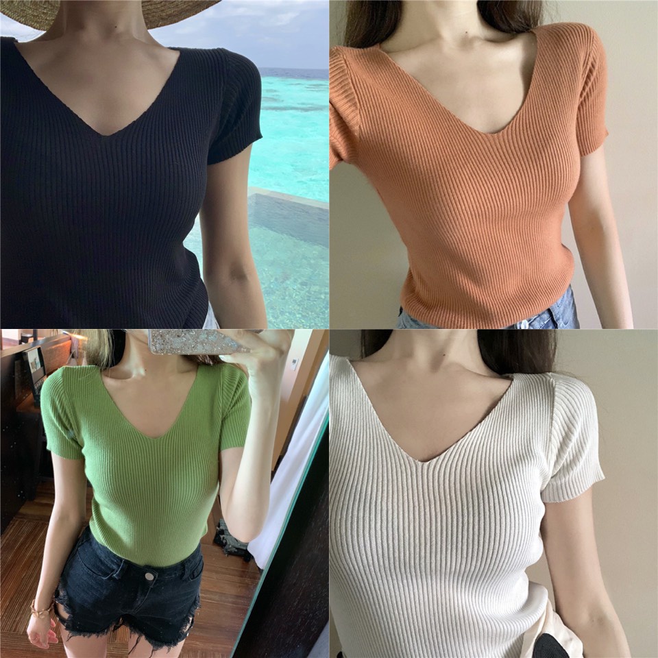 Áo Len Tăm, Áo Body Cộc Tay Hàng Quảng Châu