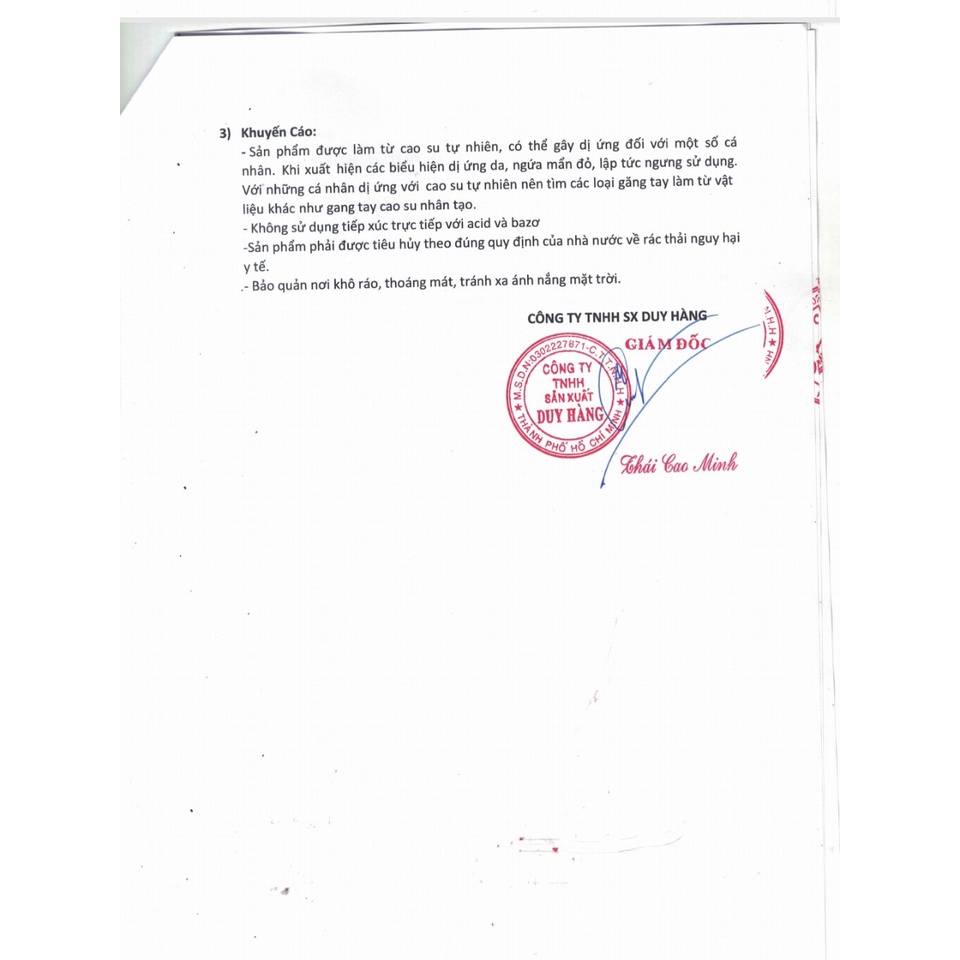 Găng tay y tế có bột Duy Hàng