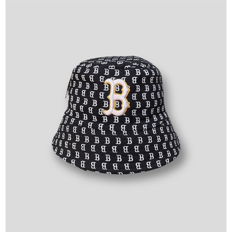 Mũ bucket cụp 2 mặt phong cách hàn quốc thêu logo nổi chữ B