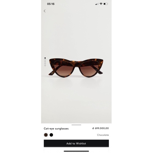 Kính râm thời trang nữ MANGO 17020142B chính hãng chống tia UV dáng mắt mèo sang trọng