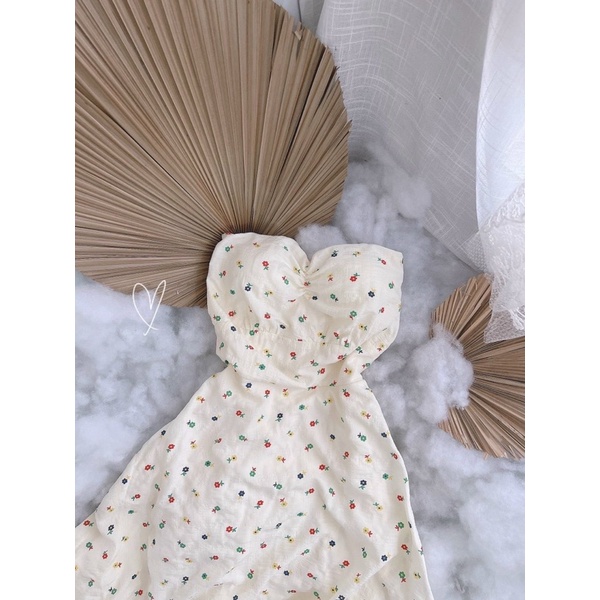 ĐẦM MIDI CUP NGỰC IN HOA