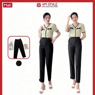 Quần tây baggy VMSTYLE lưng cao phối dây xích 07188 22QTB04CT0101
