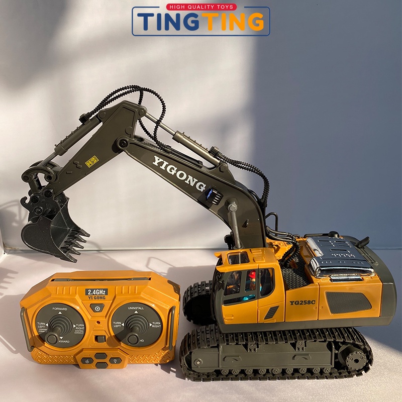 Đồ chơi máy xúc điều khiển từ xa 11 kênh xe tải 9 kênh xe ủi 9 kênh chính hãng YIGONG