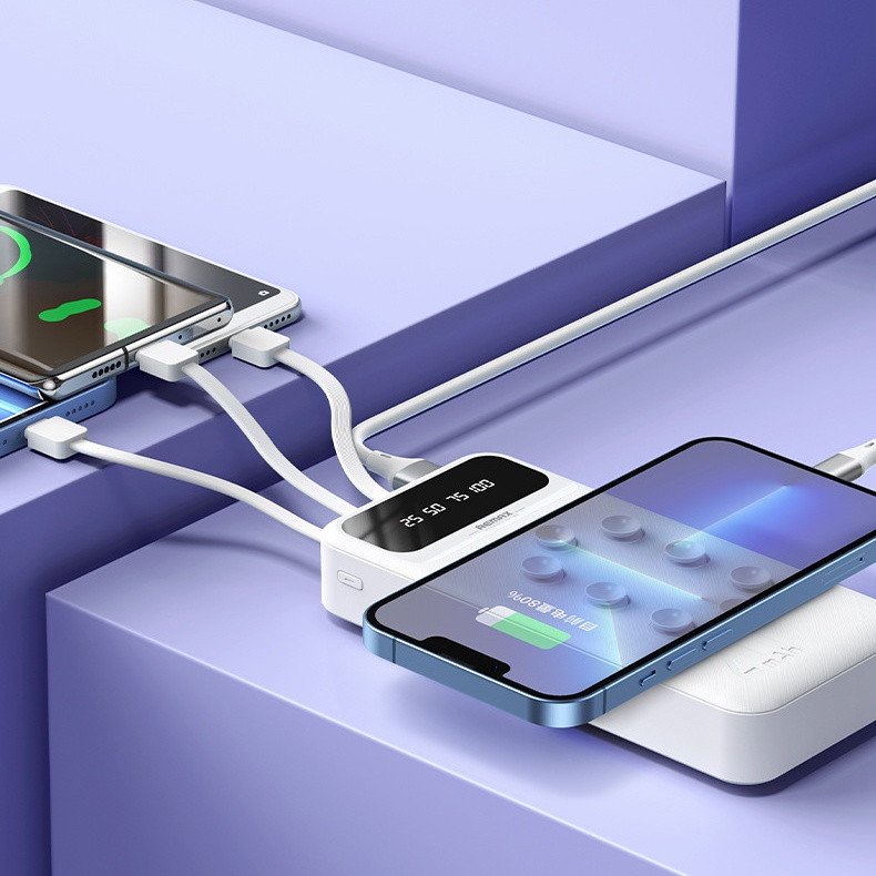 Sạc dự phòng RPP - 297, pin dự phòng Remax 20.000mah, tặng kèm dây sạc 3 đầu