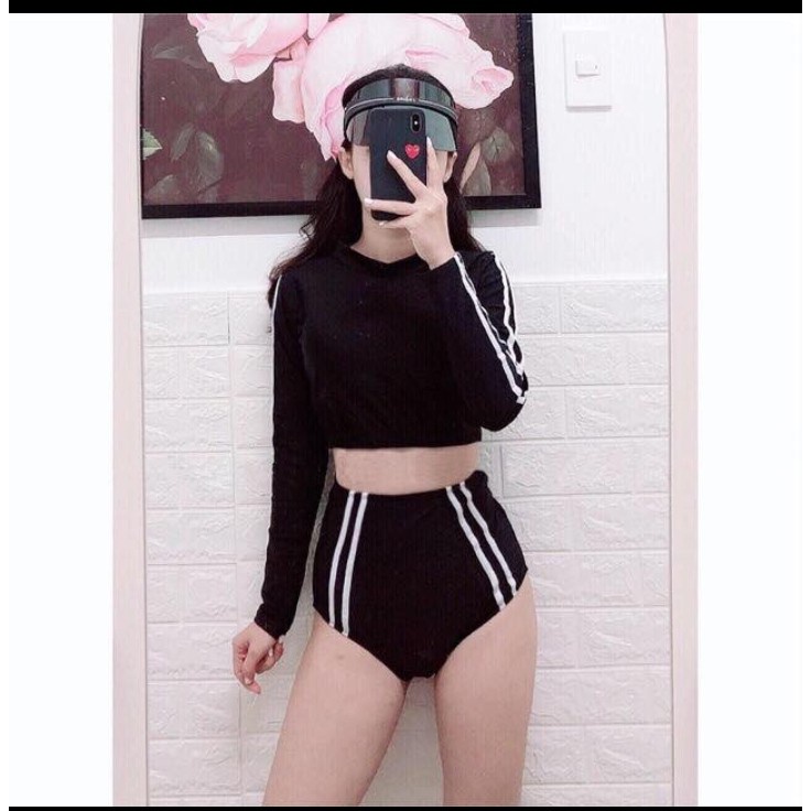 bikini đi biển dài tay kín đáo dáng thể thao | BigBuy360 - bigbuy360.vn