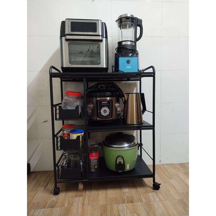 Kệ Lò Vi Sóng Thép Carbon Rika KDN02, Giá để đồ đa năng chất thép carbon