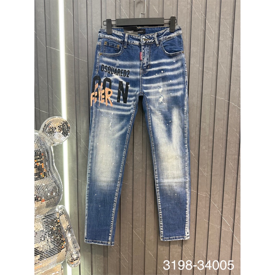 Quần Jeans Rách DSQ Cao Cấp Chất Lượng Ống Đứng Tang Chữ Siêu Đẹp
