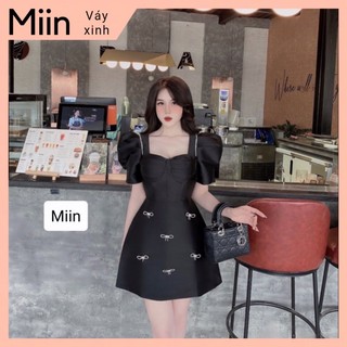 Váy tapta cúp tay bồng 6 tag nơ đá