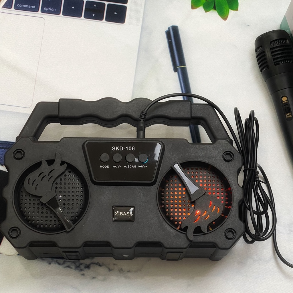 Loa bluetooth mini SKD106 kèm 01 mic karaoke - Bảo hành chính hãng 6 Tháng | BigBuy360 - bigbuy360.vn