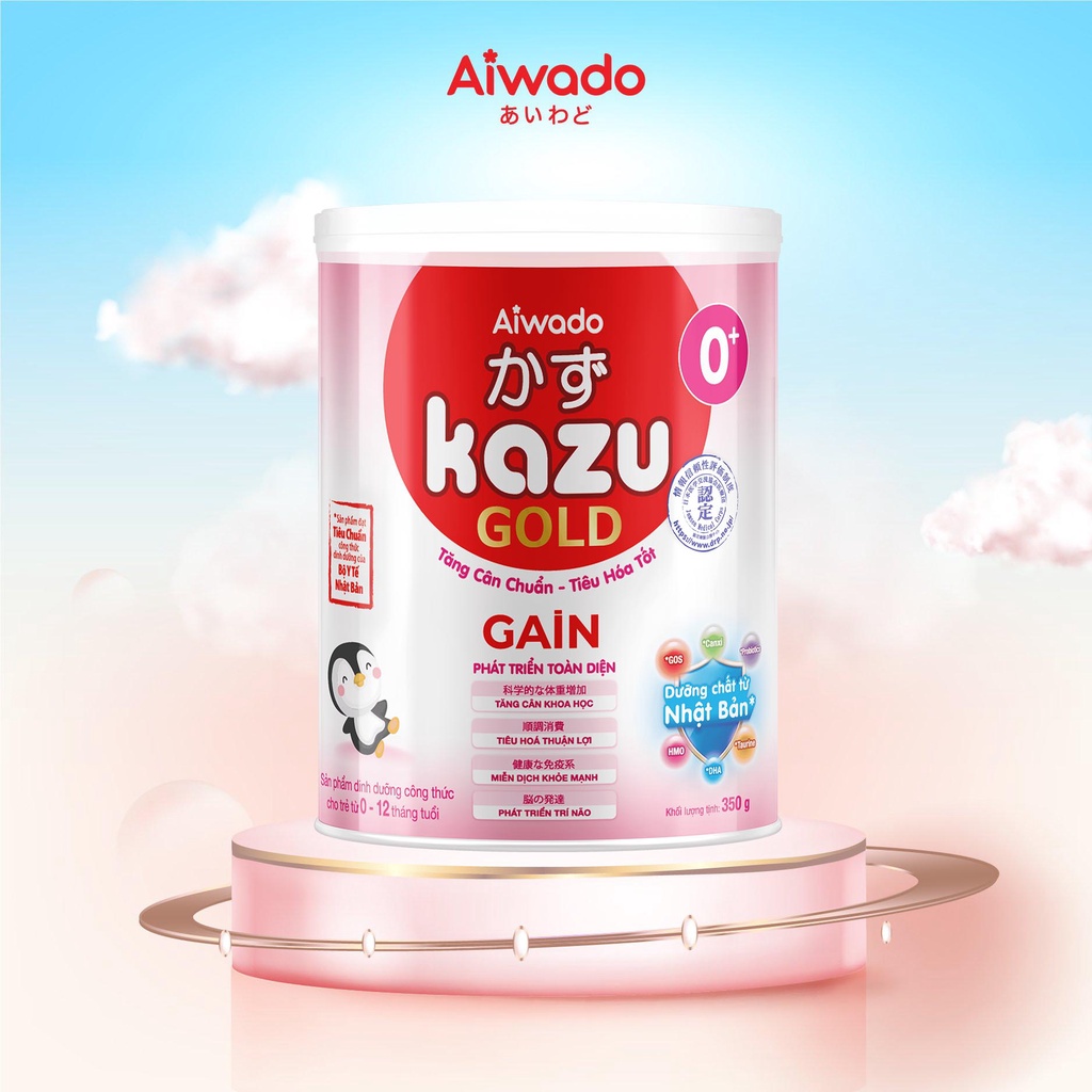 Sữa bột Aiwado KAZU GAIN GOLD 350g 0+