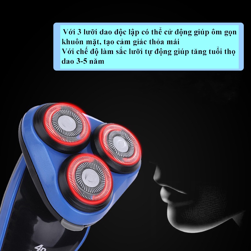 Máy cạo râu đa năng 4 trong 1 Shever P1688-4D cao cấp, chống nước