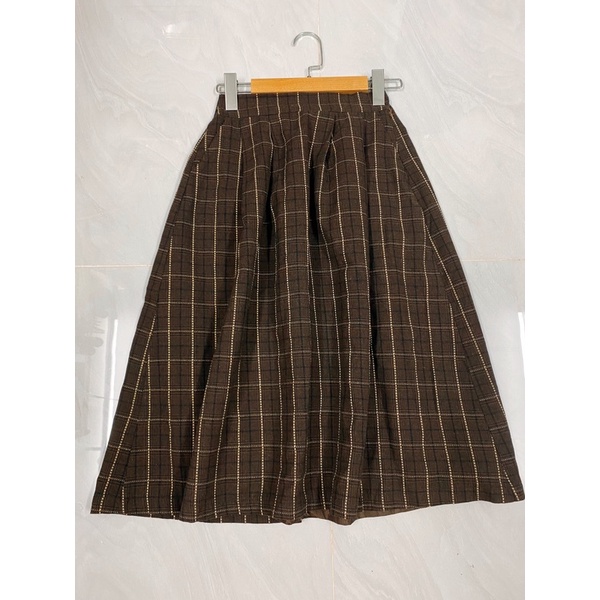 Thanh lý Chân Váy VinTage Caro Eo 64->68cm