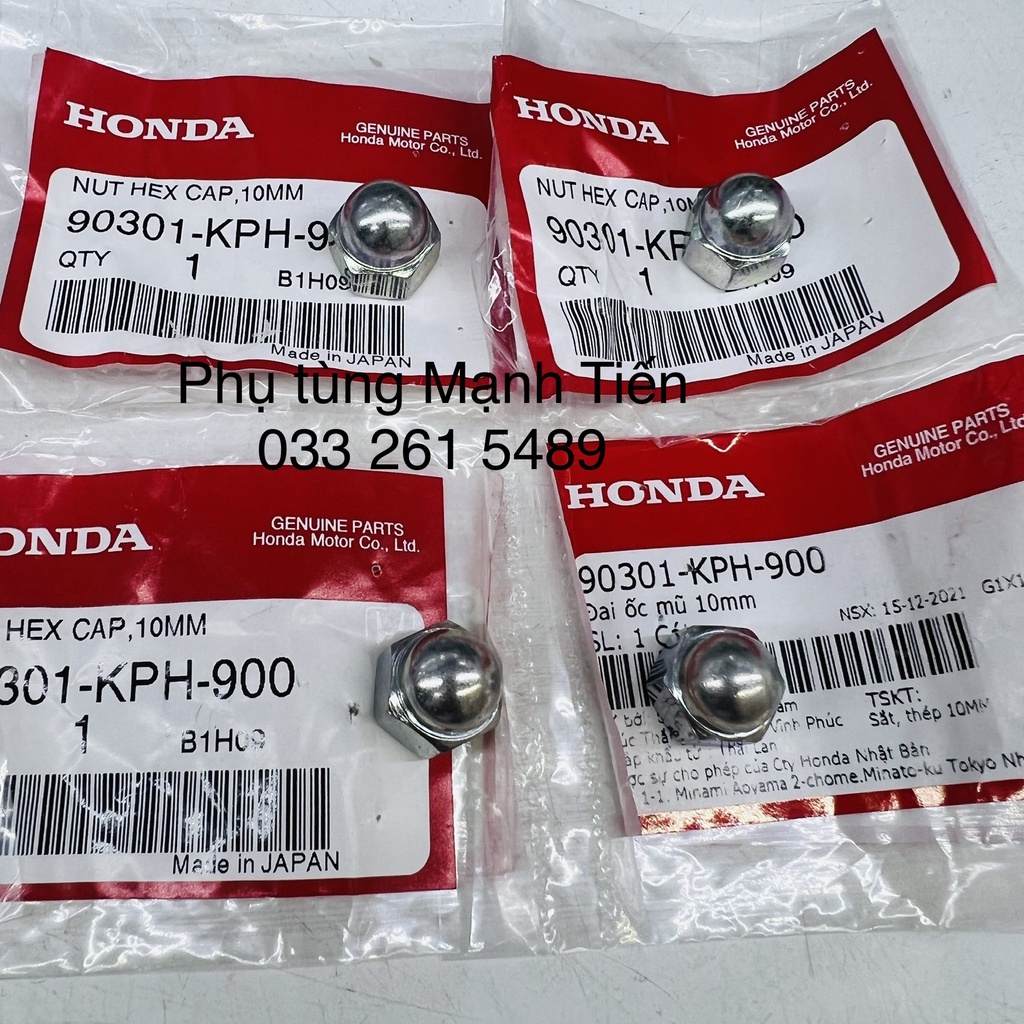 Ốc mũ dù phuộc sau + long đền 8 món zin chính hãng mã 90301KPH900