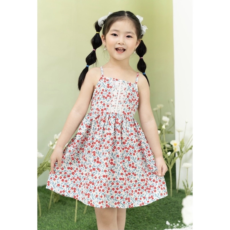 Váy đầm cho bé gái đi biển mùa hè- Đầm maxi cho bé gái- tặng nơ kẹp tóc M.C kids