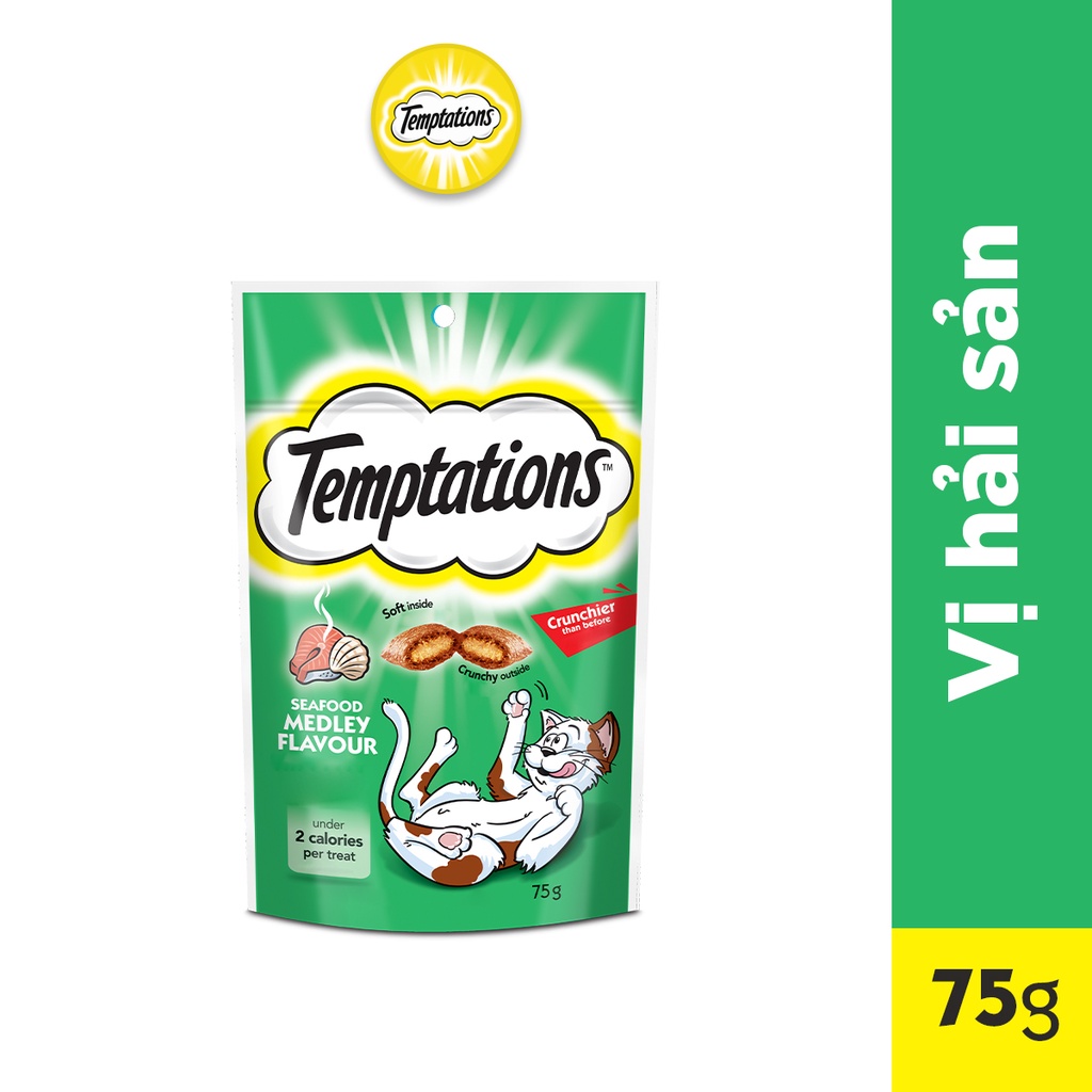 Bánh thưởng cho mèo Temptations vị hải sản 75g